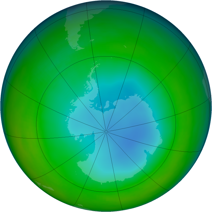 Antarctic ozone map for July 1994